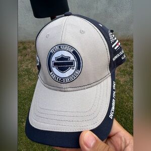 PreOwned Harley Davidson Baseball Hat  Gray Blue Pearl Harbor Honolulu Hawaii